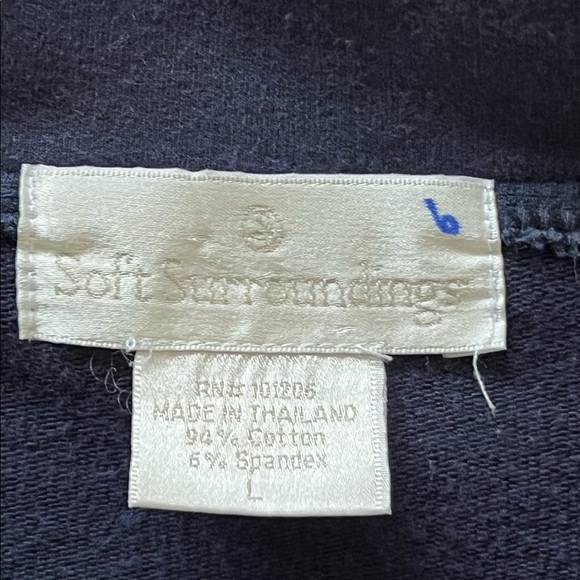 soft surroundings  crop coat cotton large button down - Picture 9 of 9